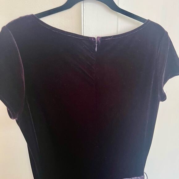 JS Collections Dress - Purple Velvet and Organza Maxi Evening Gown - 10 - Picture 6 of 7